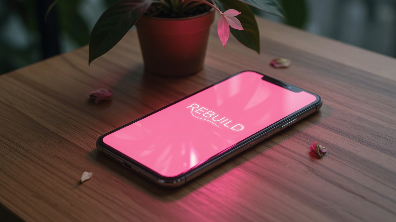 Phone glowing with rebuild energy